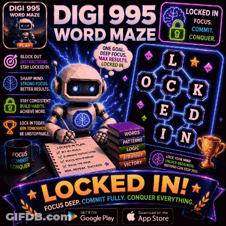 Digi 995 Word Maze Robot Advertisement GIF