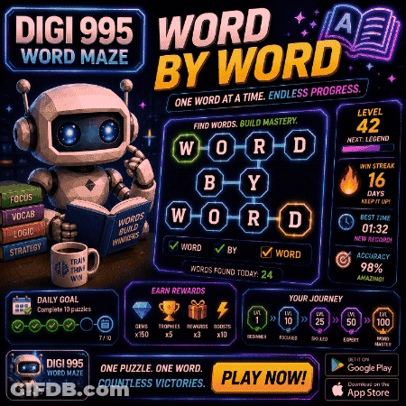 Digi 995 Word Maze Robot Reading Book GIF