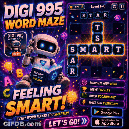 Digi 995 Word Maze Robot Reading Book GIF