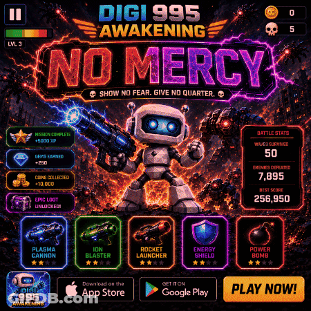 Digi995 Awakening Robot Holding Gun GIF
