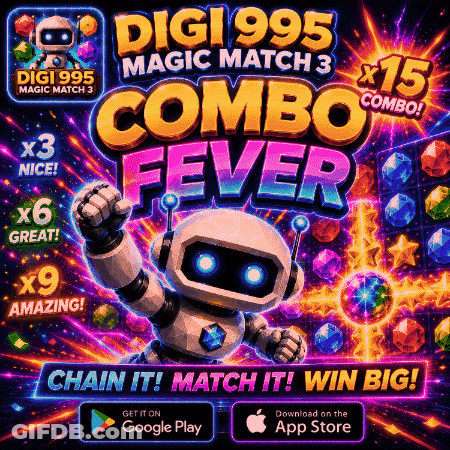 Digi995 Magic Match 3 Combo Fever Advertisement GIF