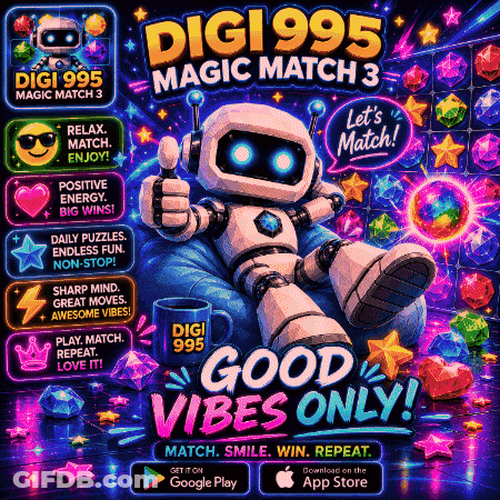 Digi995 Magic Match 3 Robot GIF