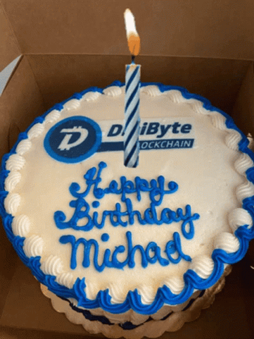 DigiByte Dedication Cake Happy Birthday Mike GIF