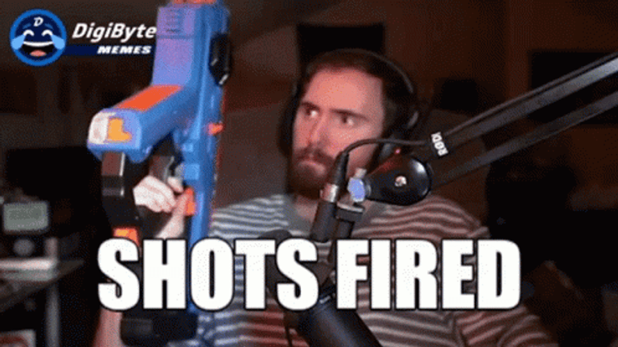 Digibyte Shots Fired Using Nerf Gun GIF