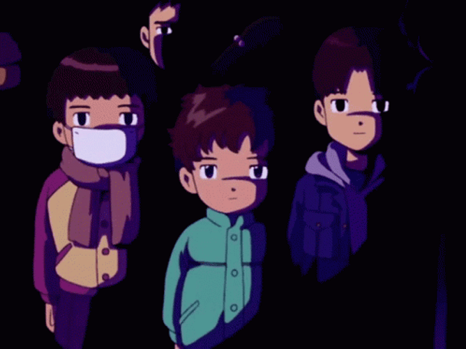 Digimon Children Shaking Head GIF