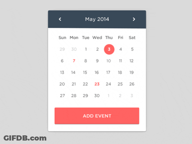 Digital Calendar Swiping Add Event GIF