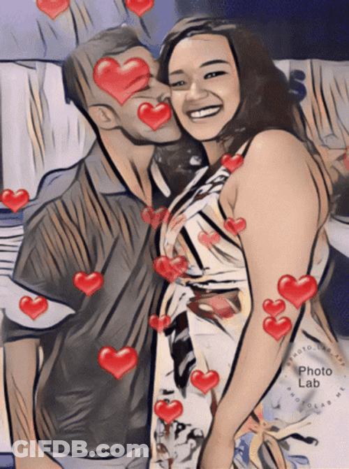 Digital Image Art Couple Kiss GIF
