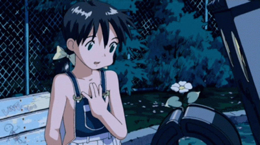 Digital Juice Girl Given Anime Flower GIF