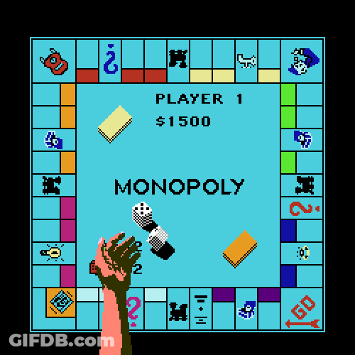 Digital Pixelated Monopoly Game GIF