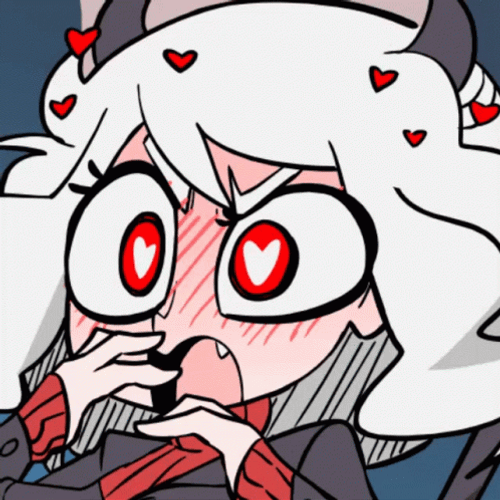 Diives Helltaker Shocked Blushing Hearts GIF