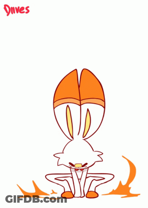Diives Scorbunny Jumping Pokemon Art GIF