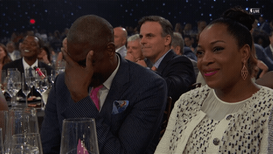 Dikembe Mutombo Cracking Up Lol GIF