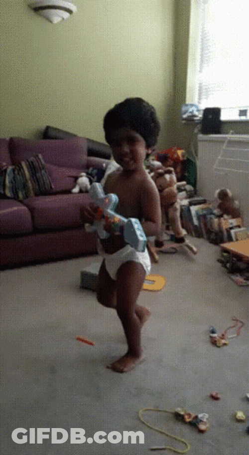 Dilly Dilly Cute Baby Guitar Playing GIF