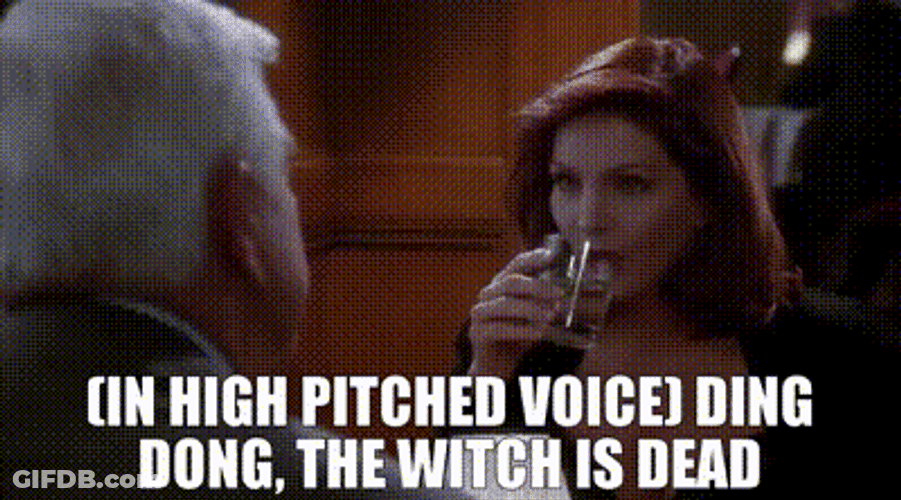 Ding Dong The Witch Is Dead Drinks Water GIF