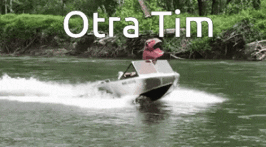 Dino On Motorboat GIF