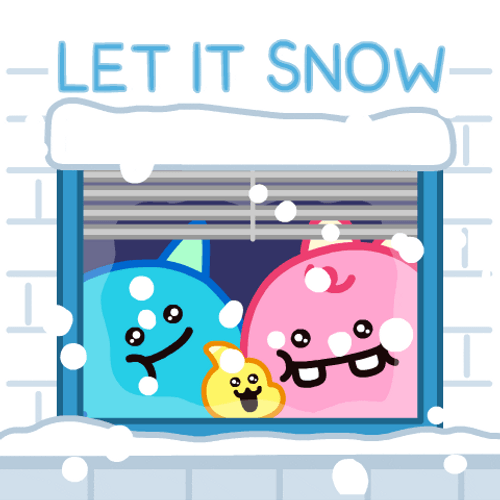 Dinosally Family Watching Snow Day GIF