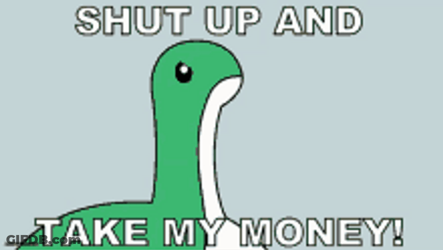 Dinosaur Cartoon Shut Up And Take My Money GIF
