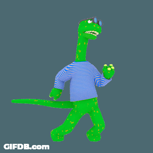 Dinosaur Dance Nerdy Look GIF