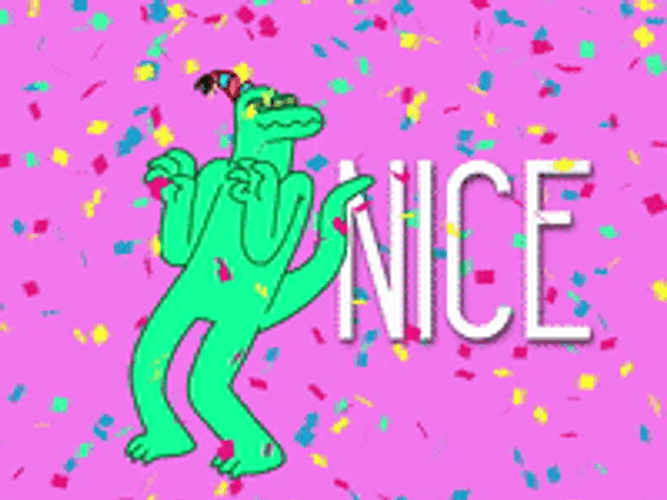 Dinosaur Dance Raining Confetti GIF
