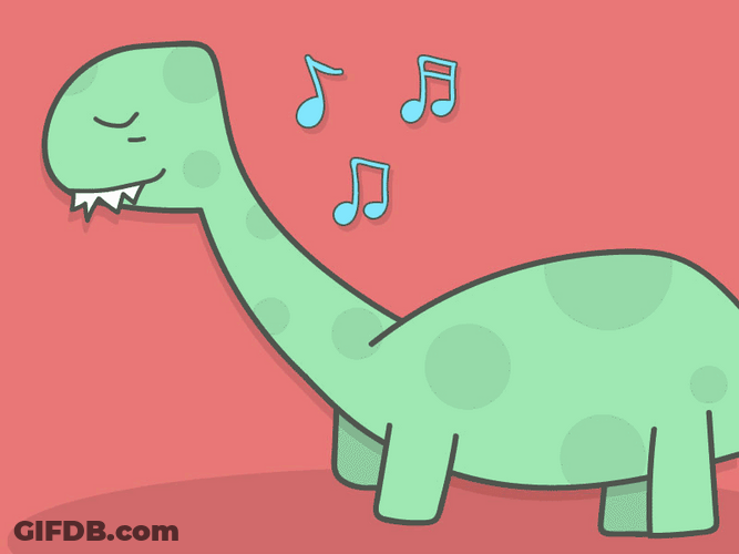 Dinosaur Dance While Singing GIF