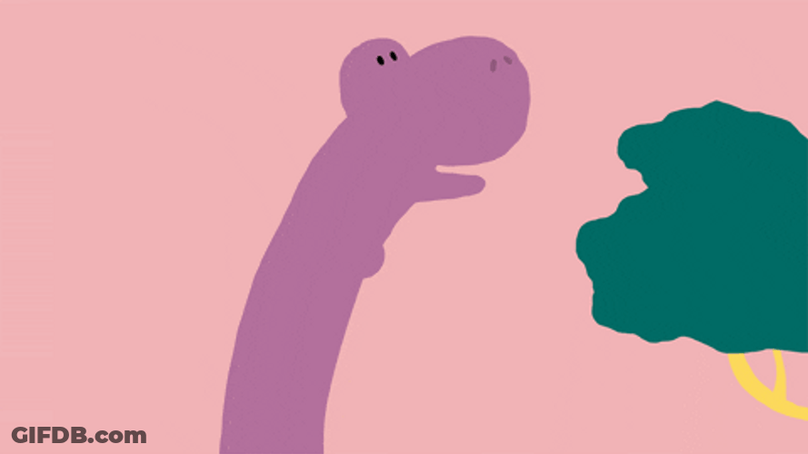 Dinosaur Eat Gree Leaves GIF