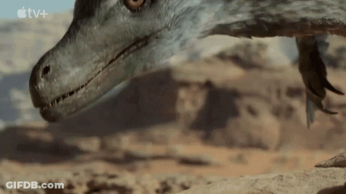 Dinosaur Face With Apple TV Logo GIF