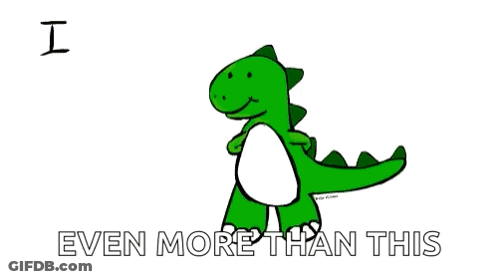 Dinosaur Holding Stick I Miss You This Much Even More Than This GIF