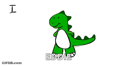 Dinosaur Holding Stick Saying I Miss You This Much GIF