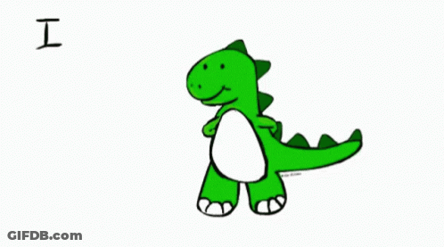 Dinosaur Holding Stick Saying I Miss You GIF