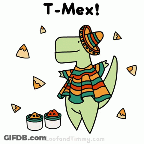 Dinosaur In Sombrero And Poncho T-Mex GIF