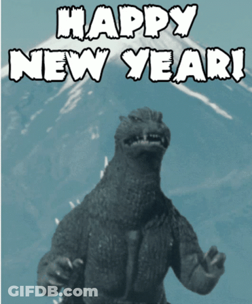 Dinosaur New Year GIF