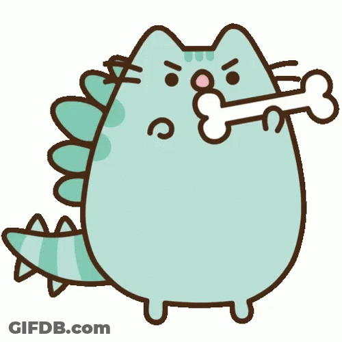 Dinosaur Pusheen GIF