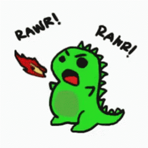 Dinosaur Rawr Breathing Fire Drawing GIF