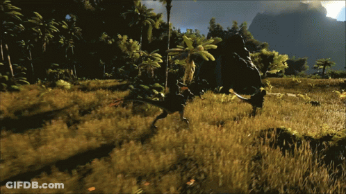 Dinosaur Running In A Field GIF