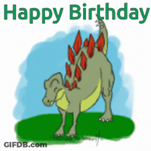 Dinosaur Saying Happy Birthday GIF