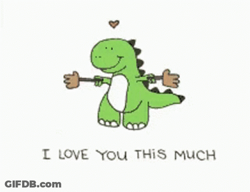 Dinosaur Saying I Love You This Much GIF