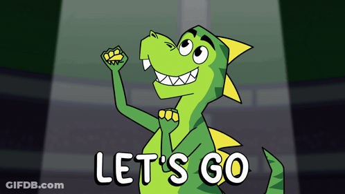 Dinosaur Saying Lets Go GIF