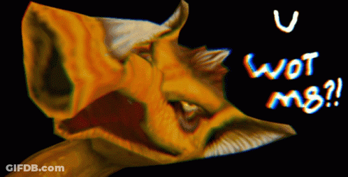 Dinosaur Saying Wot Me GIF