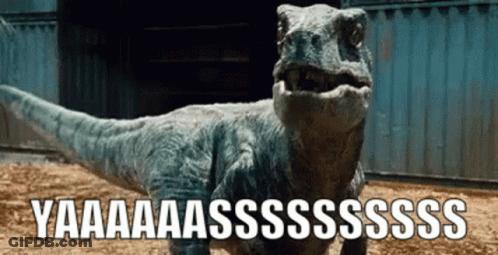Dinosaur Saying Yaaaasssss GIF
