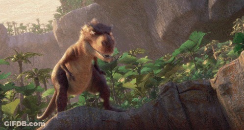 Dinosaur Standing On Rock In Jungle GIF