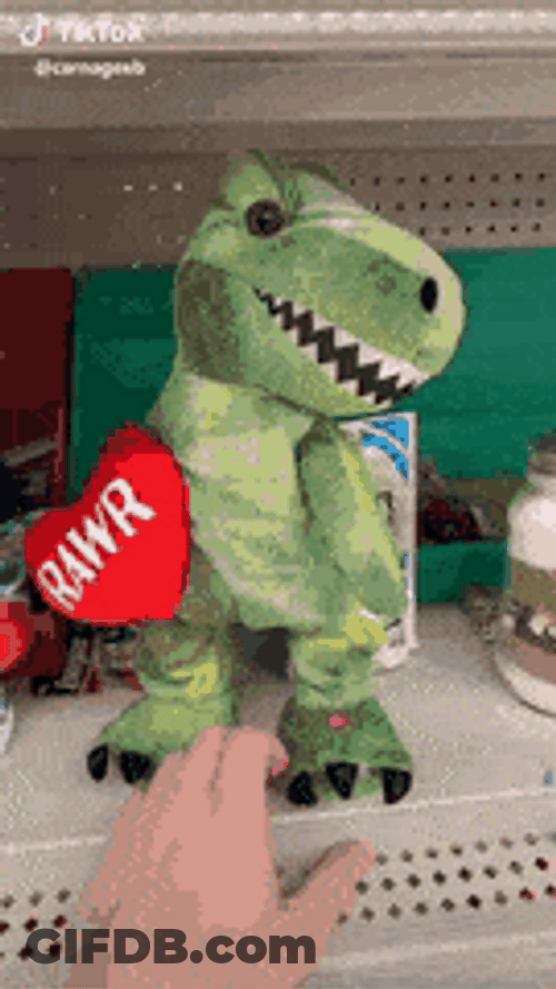 Dinosaur Toy Rawr Stop Motion Animation GIF