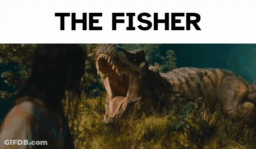 Dinosaur With Mouth Open Saying The Fisher GIF