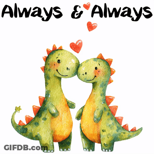 Dinosaurs Hugging With Always & Always GIF