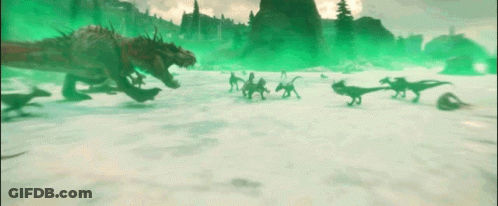 Dinosaurs In Snow GIF