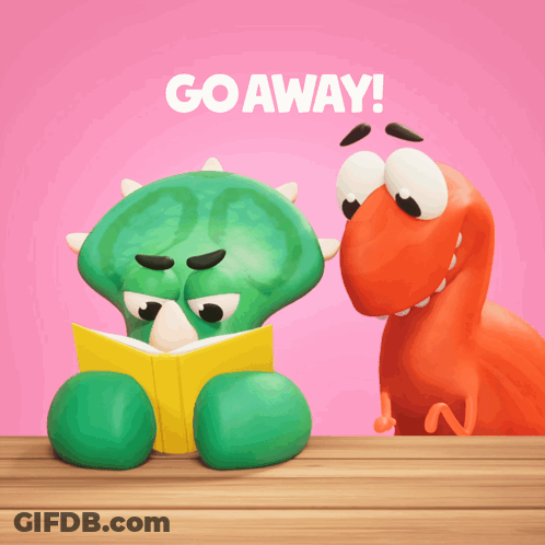 Dinosaurs Reading Book Go Away GIF