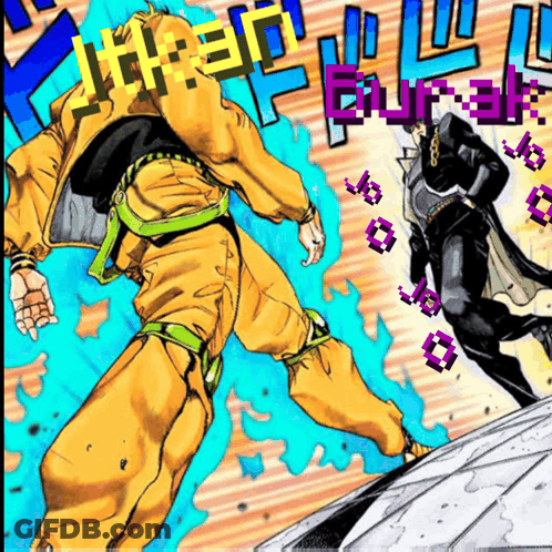 Dio And Stardust Crusaders Purple Letters Saying Threat GIF