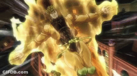 Dio From JoJo's Bizarre Adventure Flying GIF