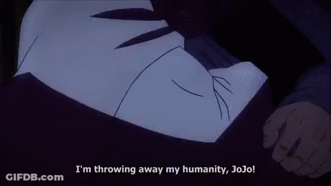 Dio From Jojo 'S Bizarre Adventure Says " I 'M Throwing Away My Humanity Jojo " GIF