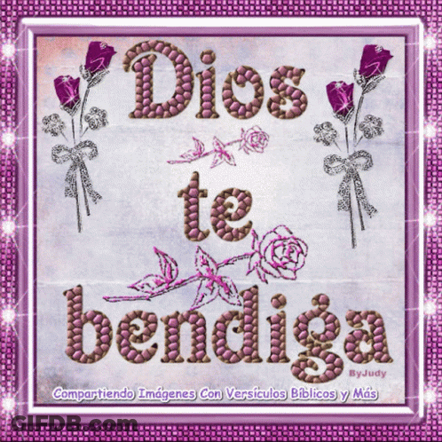 Dios Te Bendiga Purple Letters GIF