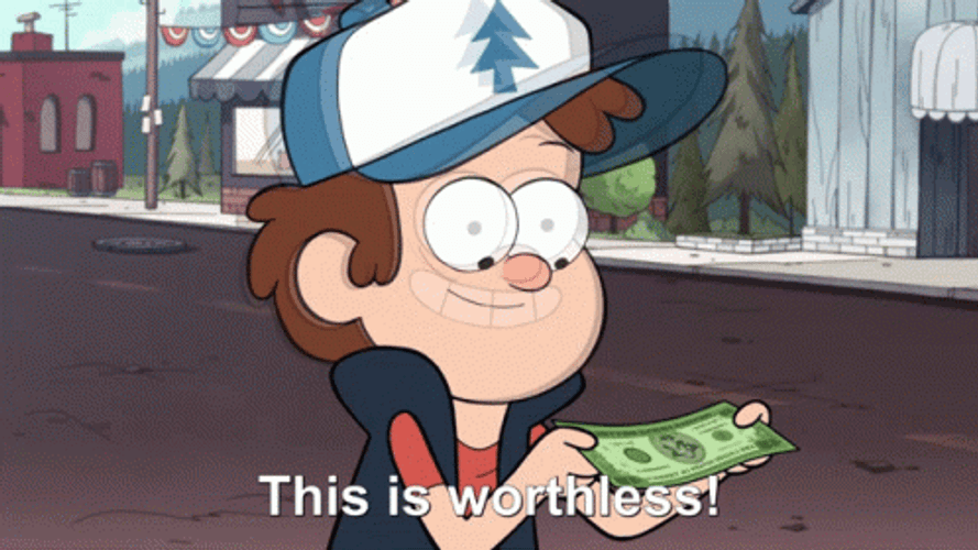 Dipper Pines Realizing Money Is Worthless GIF
